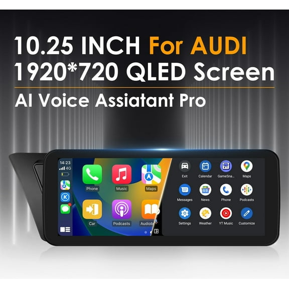 10.25" CarPlay For Audi A4/A4L/A5 2009-2016 Android 13 Car Stereo GPS WiFi MMI