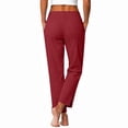 thumbnail image 6 of IMENGL Women's Wide Leg Pants Soft High Waist Elasitc Straight Linen with Pockets Trousers Loose Casual Cropped Pant for Womens,M-XXXL, 6 of 7