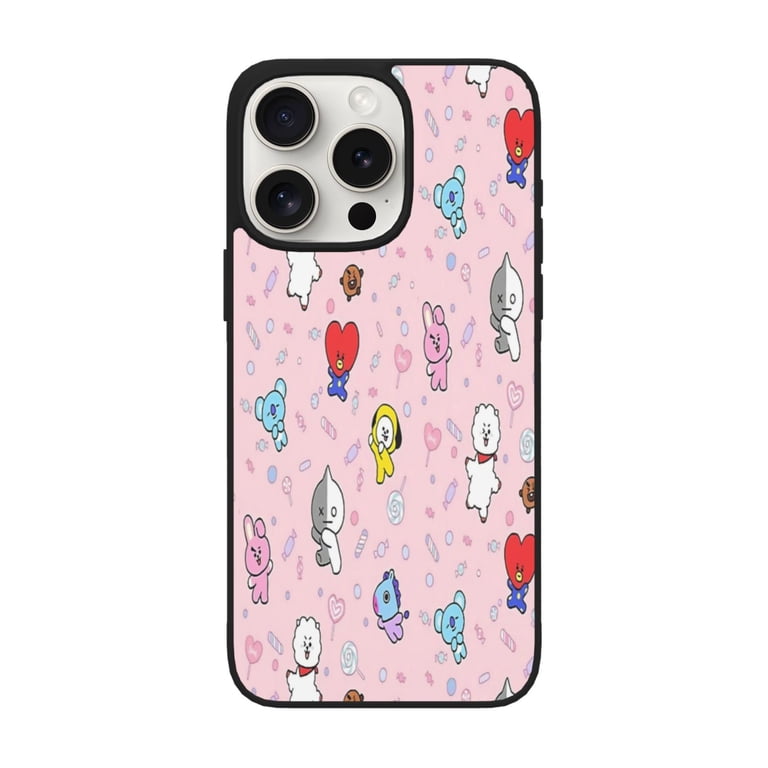 Sweet Bt21 Iphone 15 Pro Soft Glass Case Iphone 15 Pro Max Case