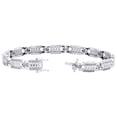 thumbnail image 3 of 10K White Gold Round Diamond Cuban Link Frame 8mm Bracelet 8.50" Pave 3/4 CT., 3 of 7