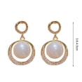 thumbnail image 5 of Hyasfey 1 Pair Stud Earrings Bling Rhinestone Hollow Ring Elegant Heart-shaped Faux Pearl Drop Earrings Jewelry Accessories, 5 of 7
