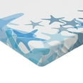 thumbnail image 2 of Ambesonne Starfish Fitted Sheet, Blue Sea Animals, Queen Size, Multicolor, 2 of 3