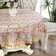 thumbnail image 2 of QJUHUNG Lace Round Tablecloth Embroidery Coffee Table Cover for Dining Room Picnic Wedding Party Banquet Home Decor, 2 of 4