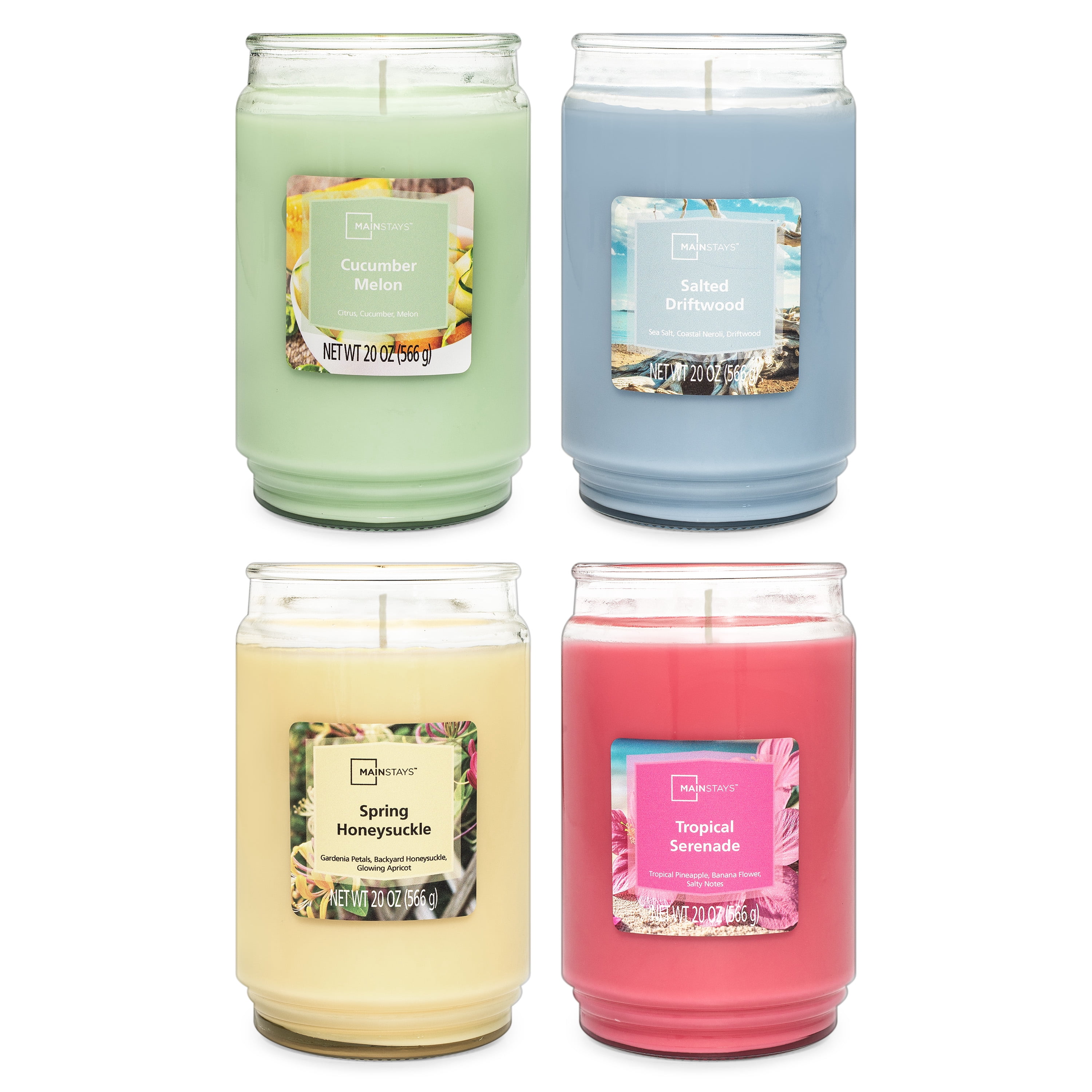Mainstays Cucumber Melon Scented 1-Wick Glass Jar Candle, 20 oz