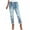 Light Blue, variant on Womens Pull on Jeans Elastic Drawstring Jeans Distressed Denim Joggers Plus Size Cropped Trousers with Pockets Pants