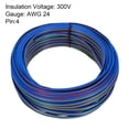 thumbnail image 3 of Uxcell Cable eléctrico de 24 AWG 4 conductores de cobre estañado 98FT cable flexible trenzado para tiras LED lámparas cableado residencial circuito de automóvil, 3 of 7