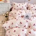 thumbnail image 1 of Korean Style Cartoon Cloud Bedding Set Pink Floral Princess Bed Sheet Set Pillowcase Girls Summer Autumn Soft Duvet Cover Set, 1 of 7