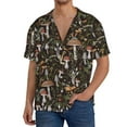 thumbnail image 2 of Disketp Men's Hawaiian Mushroom Garnish Print Shirts Button Down Holiday Beach Shirts-Small, 2 of 5