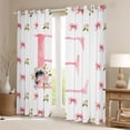 thumbnail image 2 of Homewish Bow Bowtie Ribbon Blackout Curtains Set of 2 (52x84 Each),Colorful Flower Floral Window Curtains,First Letter E Curtains and Drapes For Girls,Super Cozy Room Decor, 2 of 6