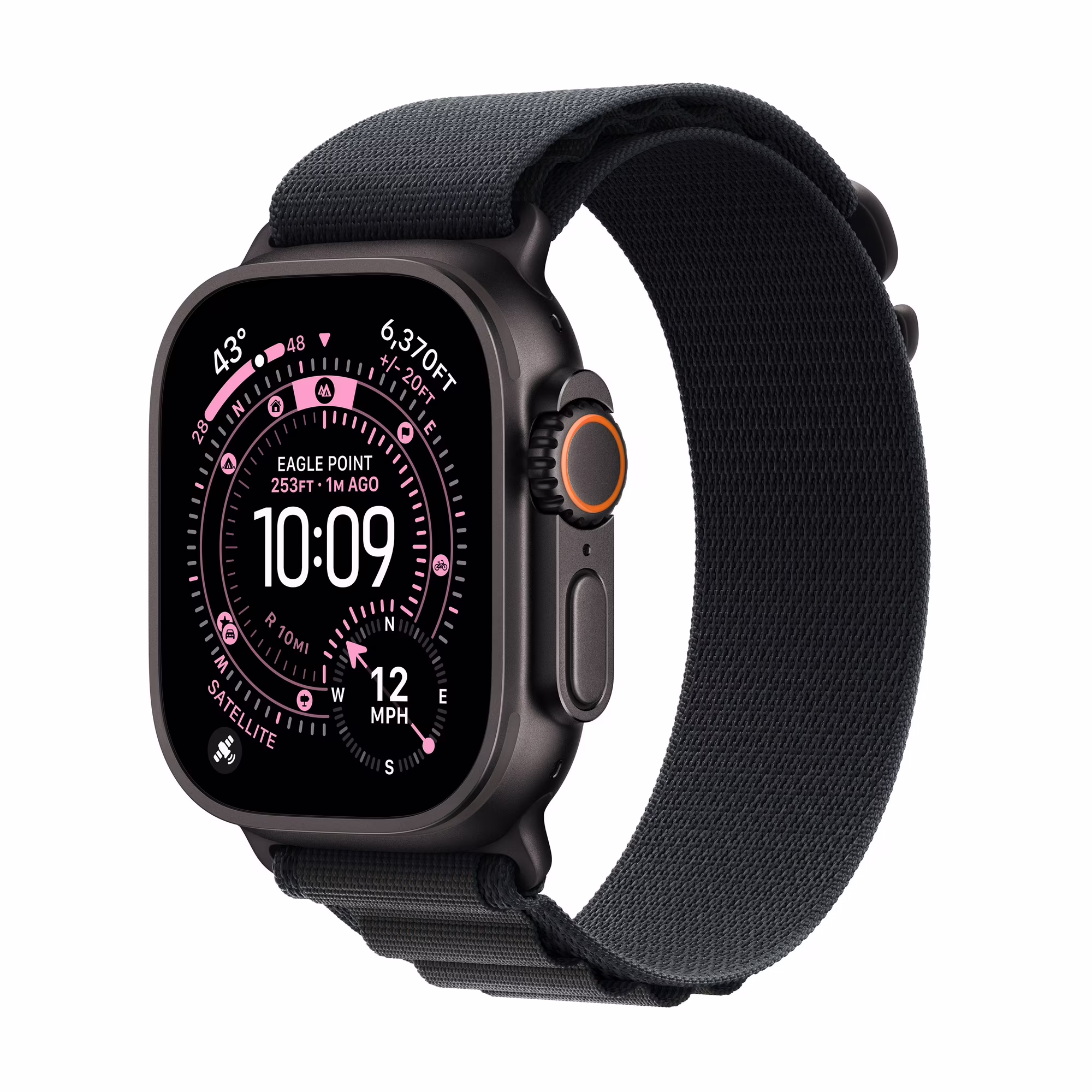 thumbnail image 1 of Apple Watch Ultra 3 (GPS + Cellular) 49mm Black Titanium Case with Black Alpine Loop - Medium, 1 of 3