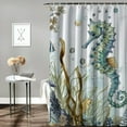 thumbnail image 2 of Orinice  Nautical Shower Curtain Coral Seashell Beach Shower Curtains for Bathroom Decor Under The Sea Themed Bathroom Shower Washable Durable Fabric Shower Curtains  36x72, 2 of 7
