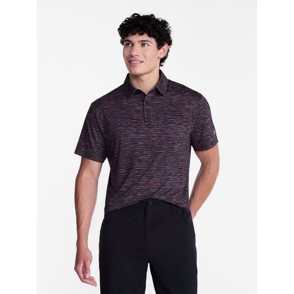 Birdie Bound Melange Print Golf Polo Shirt, Men's Sizes XS-4XLT