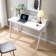 thumbnail image 7 of Home Office Desk, Wooden Computer Desk with Floor Outlet and USB-A Port, White, 7 of 7