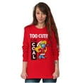 thumbnail image 3 of Santa Smurfette Too Cute Christmas Women's Long Sleeve T Shirt Brisco Brands M, 3 of 6