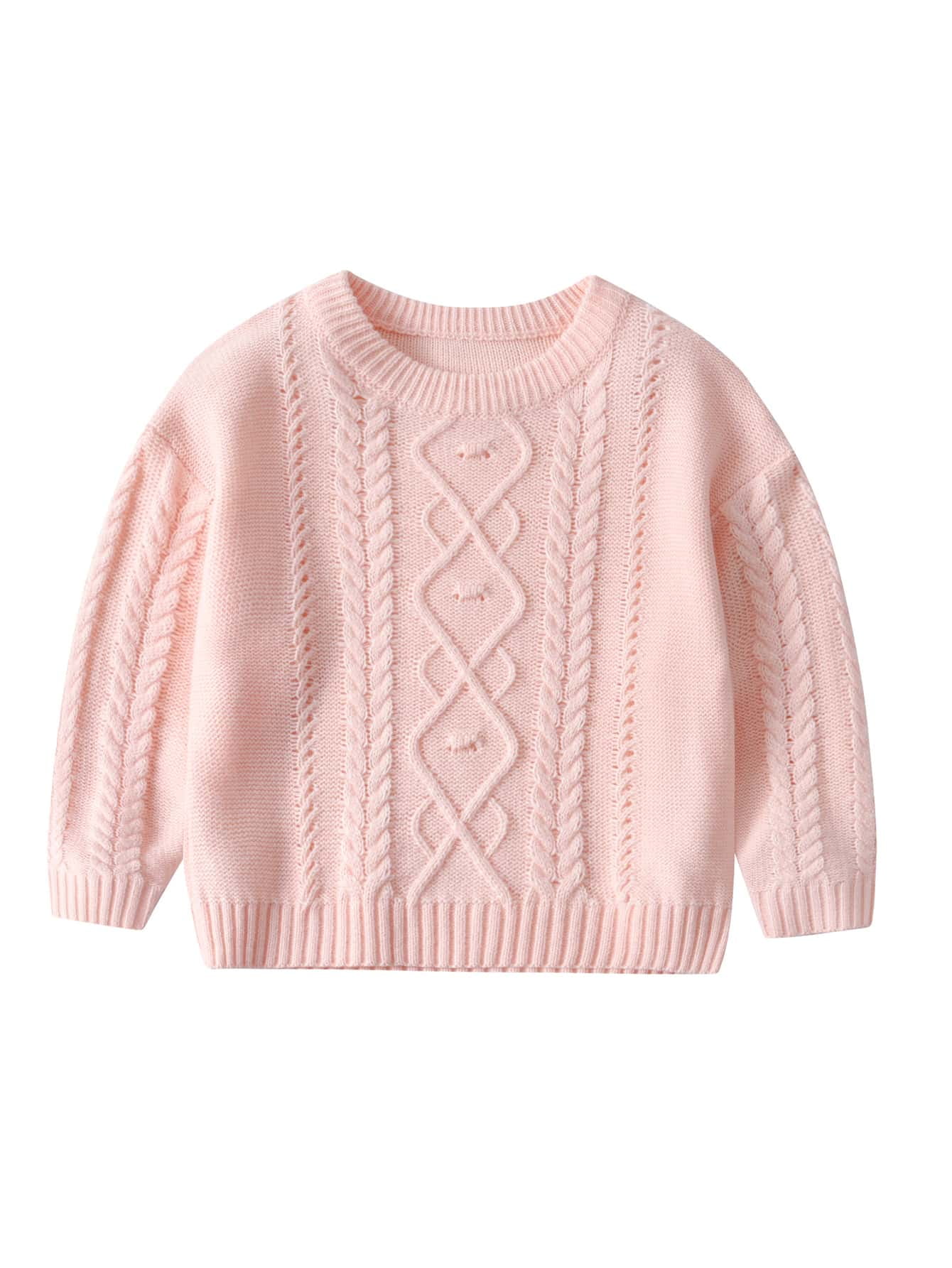 light pink cable knit sweater