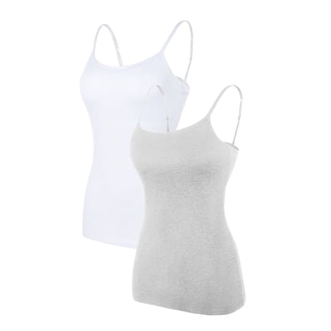 MANIFIQUE Women's Camisole With Built-in Padded Bra Adjustbale Spaghetti Strap Tank Top Cami Comfort Undershirt