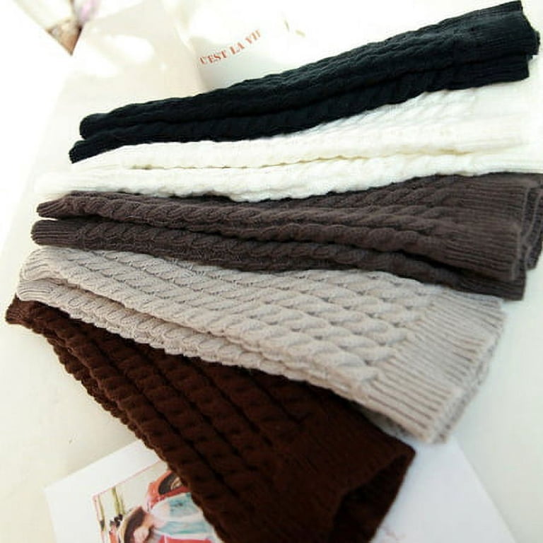 Zuimei 3 Pairs Women's Knitted Leg Warmers - Chunky Cable Knit, Acrylic, One Size Fits Most