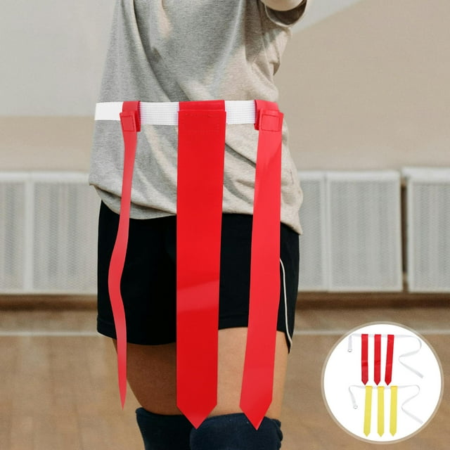SEWACC 2Pcs Football Flag Belt for Training with Adjustable Fit and Durable PP PVC Materials