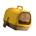 thumbnail image 2 of TISHITA Cat Litter Box with Lid Easy Cleaning Removable Portable Enclosed Cat Toilet Gray Yellow, 2 of 8