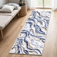 thumbnail image 2 of Runner Rugs for Hallway, Yamaziot 2'x6' Abstract Runner Rug, Washable Non Slip Blue Modern Bedroom Carpet Accent Rug Kitchen Runner Laundry Room Mat, 2 of 7