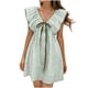 thumbnail image 3 of TaTaai Women's V-Neck Flutter Sleeve Dress Ruffled Flounce Hem Loose Fit Flowy Casual Summer Short Sleeve Mini Dress Daily Office Wear Vacation Gift, 3 of 7