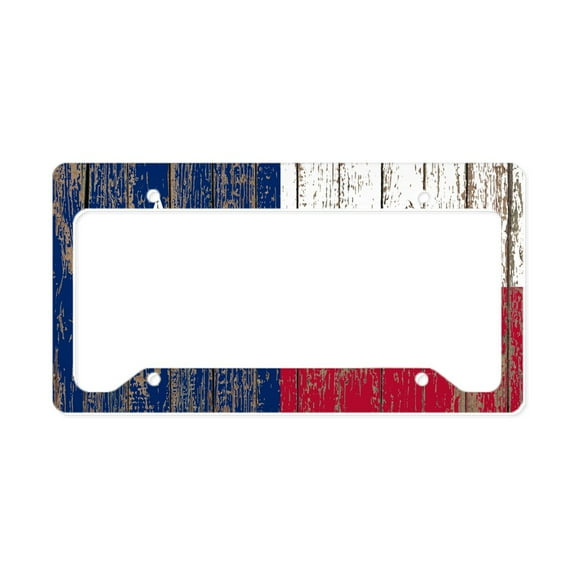 CafePress - Barn Wood Texas Flag License Plate Holder - Aluminum License Plate Frame, License Tag Holder