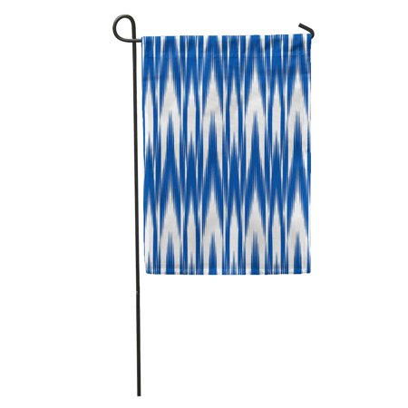 SIDONKU Accessory Blue Ikat Ogee Pattern Abstract Autumn Aztec Birthday Garden Flag Decorative Flag House Banner 12x18 inch