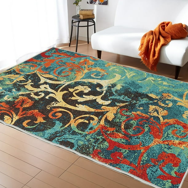 Boho Area Rug, Machine Washable Rug, Stain Resistant, Non ...