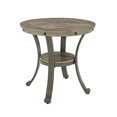thumbnail image 1 of Powell Franklin Metal and Wood Round Side Accent Table in Pewter, 1 of 5