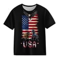 thumbnail image 5 of Avrnliq Patriotic American Flag T-Shirt for Kids, Eagle Horse Graphic Short Sleeve Tee, Boys Girls 4th of July Independence Day Summer Casual Shirt,Size 2-3T, 5 of 5