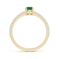thumbnail image 2 of Angara Natural 0.33 Ct. Emerald with Diamond Classic Ring in 14K Yellow Gold for Women (Ring Size: 3), 2 of 8