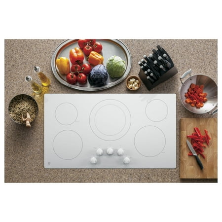 GE - 36" Built-In Electric Cooktop - White