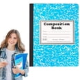 thumbnail image 2 of Black Marble Composition Notebook, Wide Ruled Paper, 1 Pack, 9.75" × 7.5", 200 Pages, Sewn Binding, Office Supplies for Teens & Adults, Blue, 2 of 9