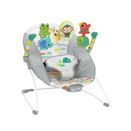 Bright Starts Playful Paradise Vibrating Baby Bouncer, Unisex, Newborn +