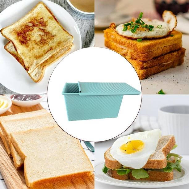 LIMICAR Pullman Loaf Pan with Lid Bread Pans for Baking 8x4 in Carbon Steel Loaf Pan Non Stick Sandwich Bread Loaf Pan for Oven 1lb Dough