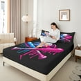 thumbnail image 4 of Castle Fairy Baseball Gamer Full Size Sheets for Female Men,Abstract Splash Bed Sheets, 4 of 7