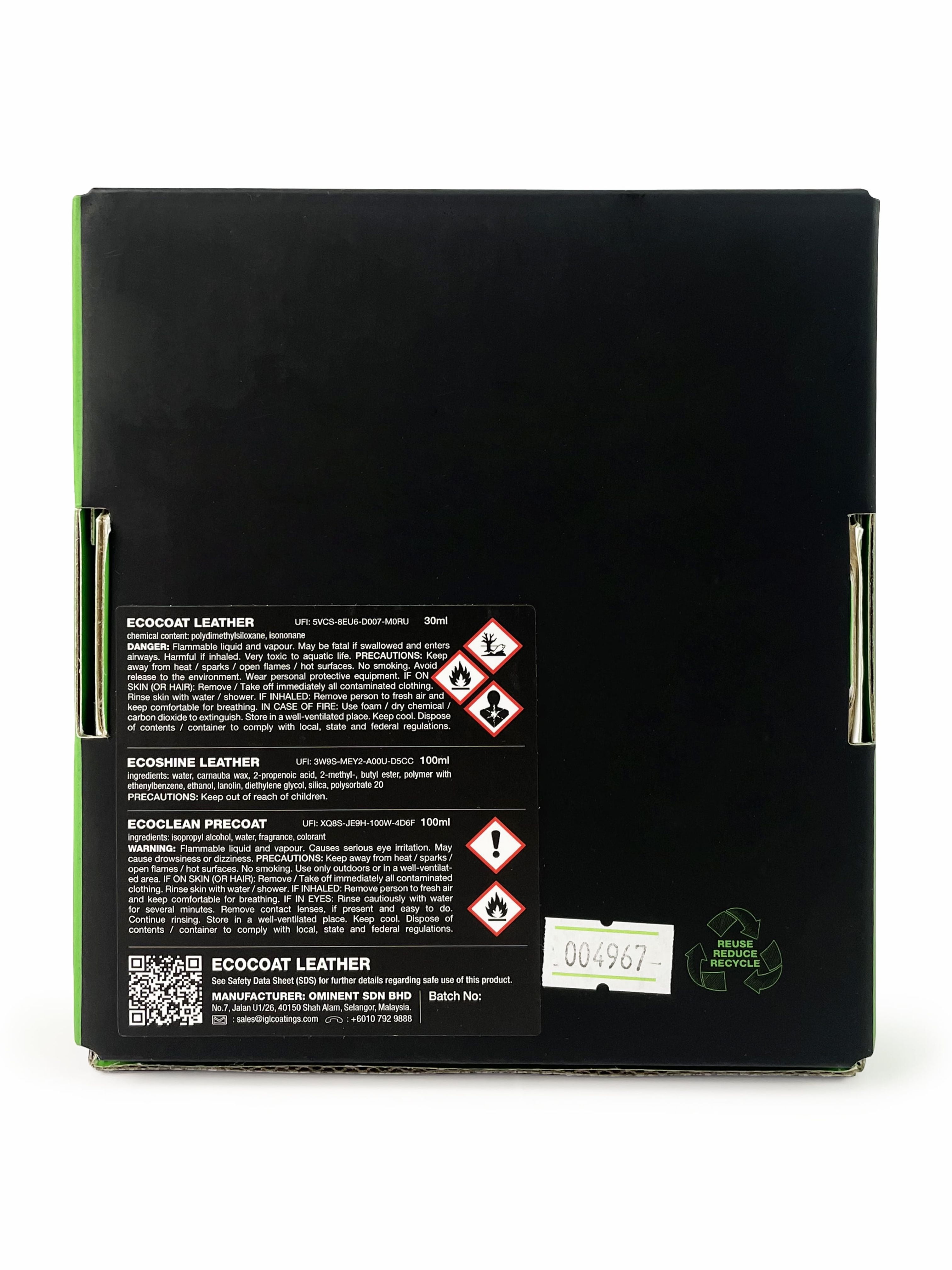 IGL Ecocoat Leather, Protector Against Liquid Stains and UV (30ml)