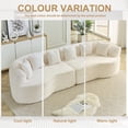 thumbnail image 5 of Leumius 111.5" Curved Sectional Sofa, Oversized Corduroy Modern Cloud Sofa with 6 Pillows,4 Seater Memory Foam Sofa with Deep Seat for Living Room,Beige Corduroy, 5 of 6