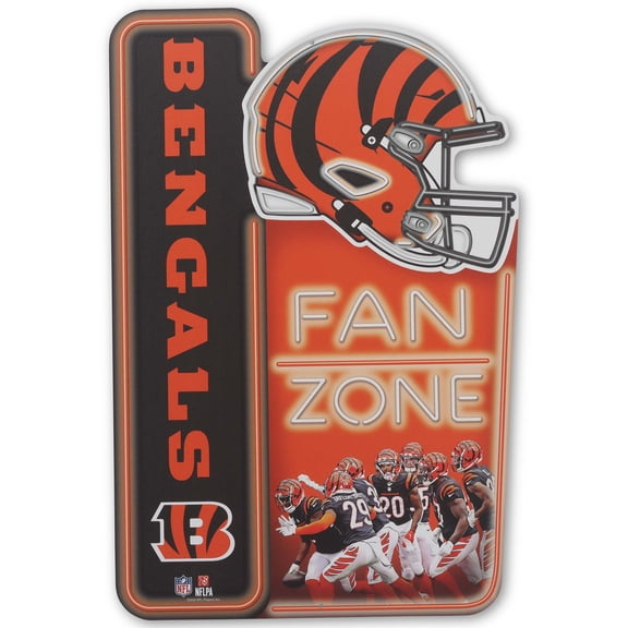 NFL Cincinnati Bengals Fan Zone Metal Sign for Man Cave, Office, or Game Room