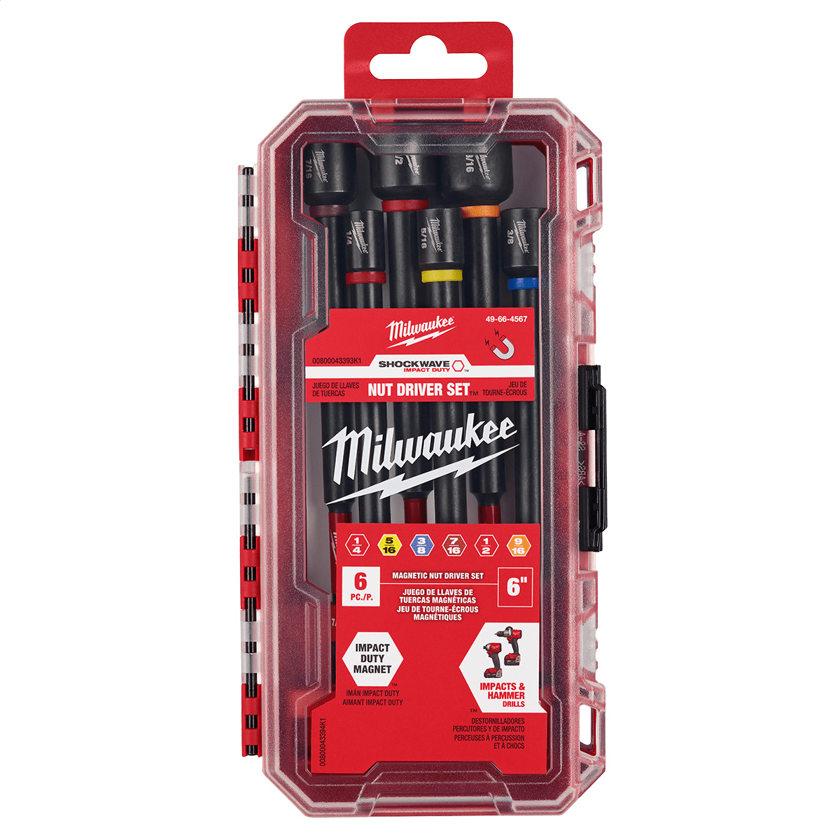 Milwaukee Tool 6 Piece SHOCKWAVE Impact Duty 6 Inch  Magnetic Nut Driver Set