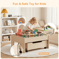 thumbnail image 6 of Redsmile Train Table with Electric Train,100 Pcs Multicolor Wooden Kids Activity Table with Rolling Storage Drawer for Gaming, Drawing, Reading,Creative Toy Set for Boys and Girls, 6 of 11