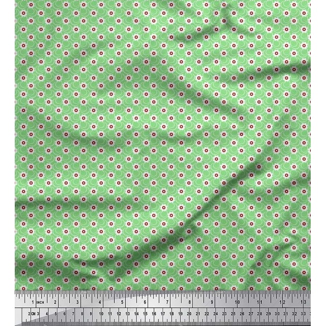 Soimoi Polyester Crepe Fabric Artistic Floral Print Fabric by The Yard 52 Inch Wide