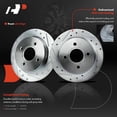 thumbnail image 2 of A-Premium 9.97 inch (253mm) Rear Drilled and Slotted Disc Brake Rotors Compatible with Select Ford Models - Focus 2001-2007, Fiesta 2014-2019 1.6L, 2-PC Set, 2 of 8