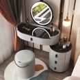 thumbnail image 2 of Mesa de maquillaje de lujo con luz integrada, tocador de vidrio, dormitorio, apartamento pequeño, almacenamiento nórdico minimalista moderno, 2 of 4