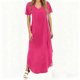 thumbnail image 2 of Vestido Corto para las Mujeres de Verano Color Sólido Cuello en V Vestido de Bolsillo de Manga Corta, Vestido de Verano Casual de las Mujeres para las Salidas de Primavera, 2 of 6