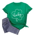 thumbnail image 4 of St. Patrick's Day Shirts for Women Shamrock T Shirt St.Paddys Day Green Clover Short Sleeve Tops, 4 of 6