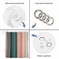 thumbnail image 3 of Black Teal Pink Beige Stripe Shower Curtain Set - Long 72" x 84" Washable Bathtub Curtain with 12 Hooks, Farmhouse Striped Waterproof Fabric Stall Shower Curtains for Bathroom/Bathtub Décor, 3 of 6