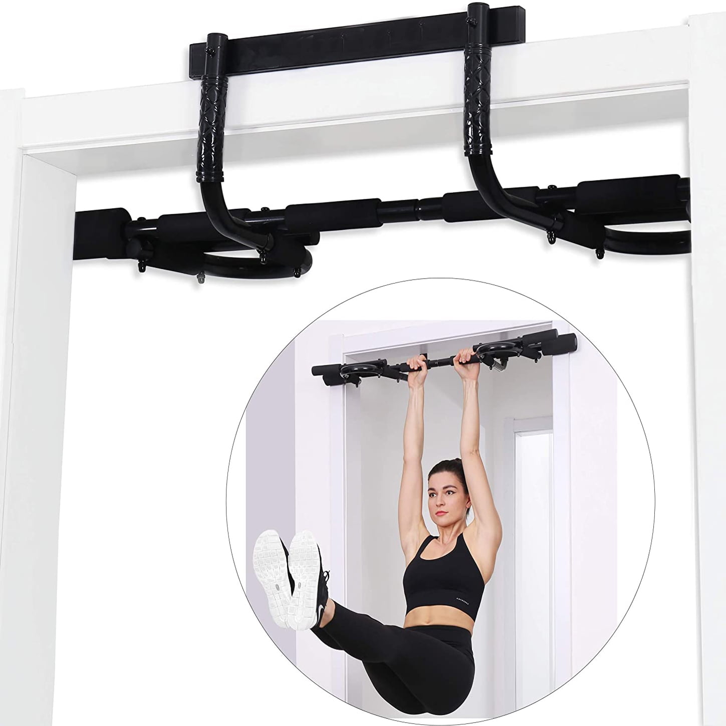 Pull up Bar Clamp Doorway Multi Home Gym Chin up bar Foldable Portable Indoor Thick, Heavy Duty Hook Bar, Padded drilling/No damage for Frame - Walmart.com
