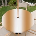 thumbnail image 6 of Round Outdoor Tablecloth with Umbrella Hole and Zipper, Burnt Orange White Ombre Fitted Table Cover with Elastic for 55-60 Inch, Modern Abstract Art Farmhouse Gradient Waterproof Patio Tablecoths, 6 of 9