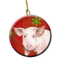 thumbnail image 1 of Pig Flocons de Neige Rouges Ornement en Céramique de Noël, 2.81 Dia, 1 of 1